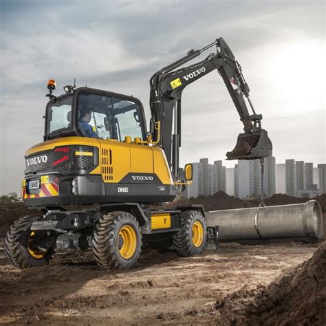 rubber tire mini excavator|volvo rubber tire excavator.